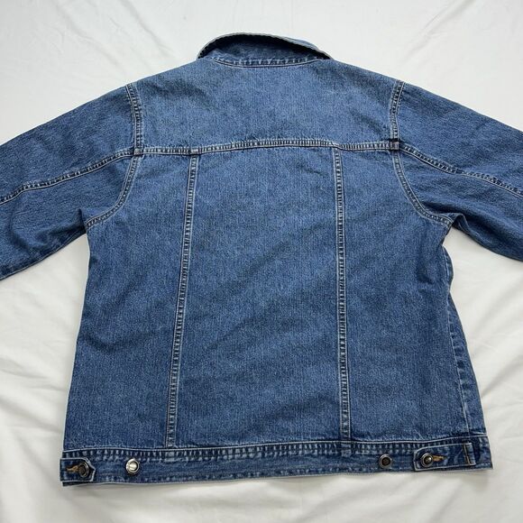 Classic Blues Collection Women's L Denim Jean Jacket Cotton Button Trucker - Picture 7 of 16